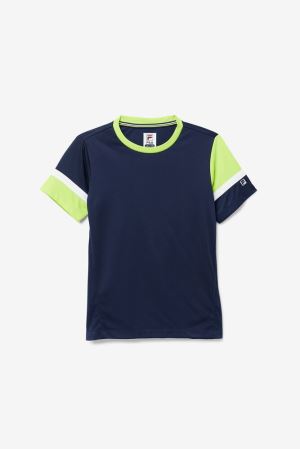 FILA Core Doubles Crew Clothing Navy / White / Light Green,Kids Tennis | CA.EPHUAD728